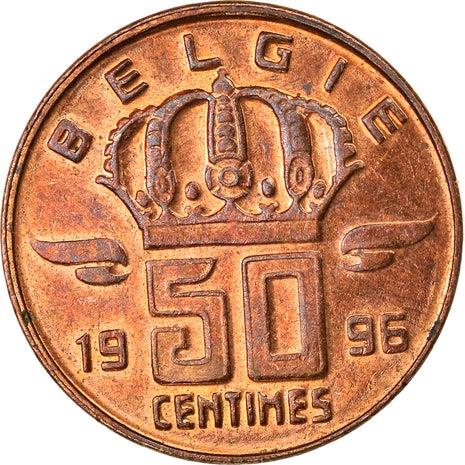 Belgian Coin 50 Centimes - Baudouin I | Miner | Mining Lamp | KM149 | 1956 - 2001