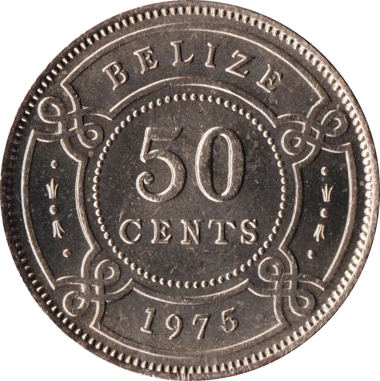 Belizean 50 Cents Coin | Queen Elizabeth II | KM37 | Belize | 1974 - 2016