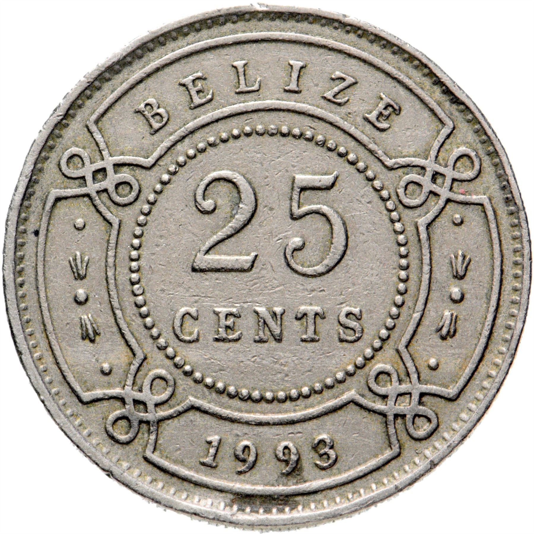 Belizean Coin 25 Cents | Queen Elizabeth II | KM36 | Belize | 1974 - 2017