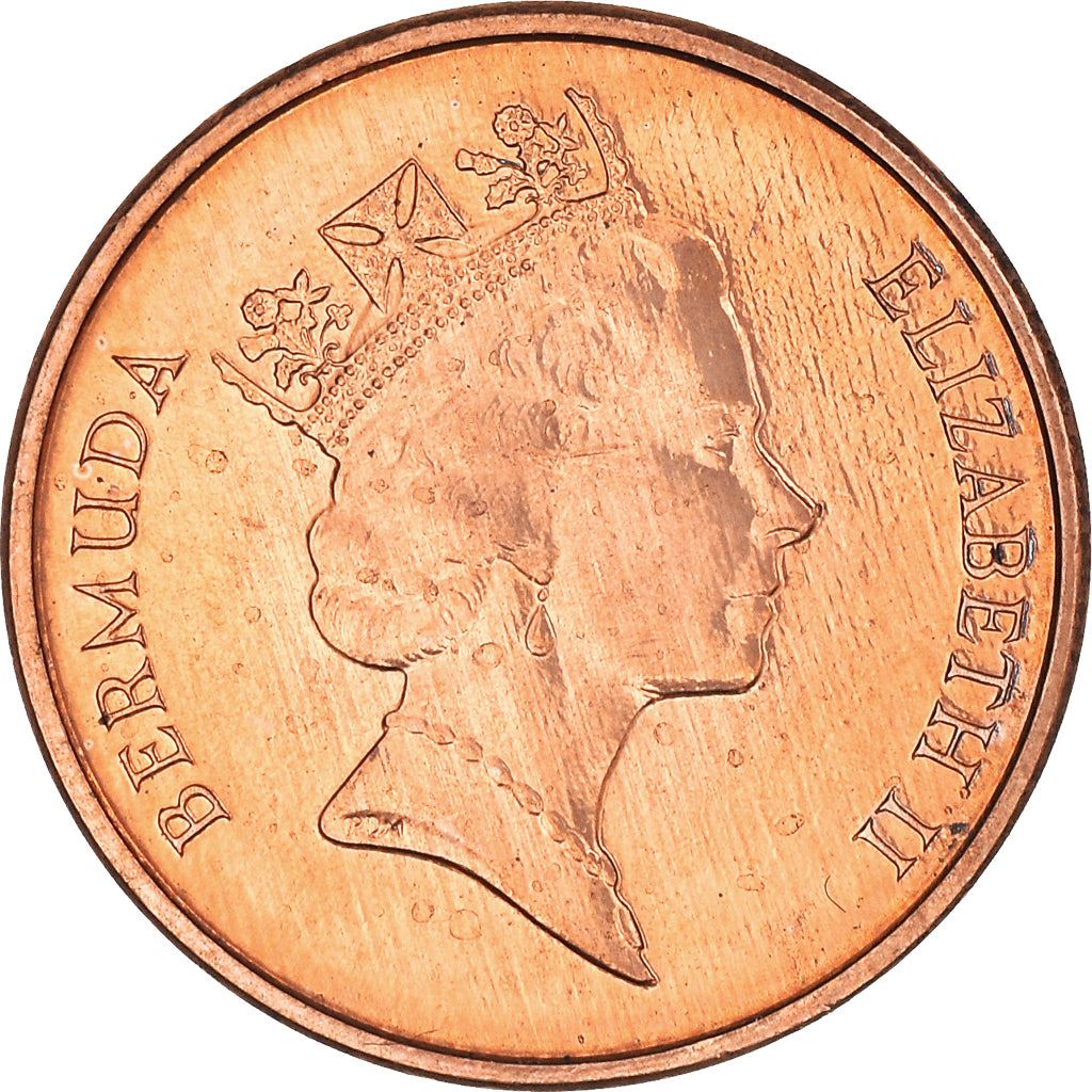 Bermuda | 1 Cent Coin | Queen Elizabeth II | Wild Boar | KM44b | 1991 - 1998