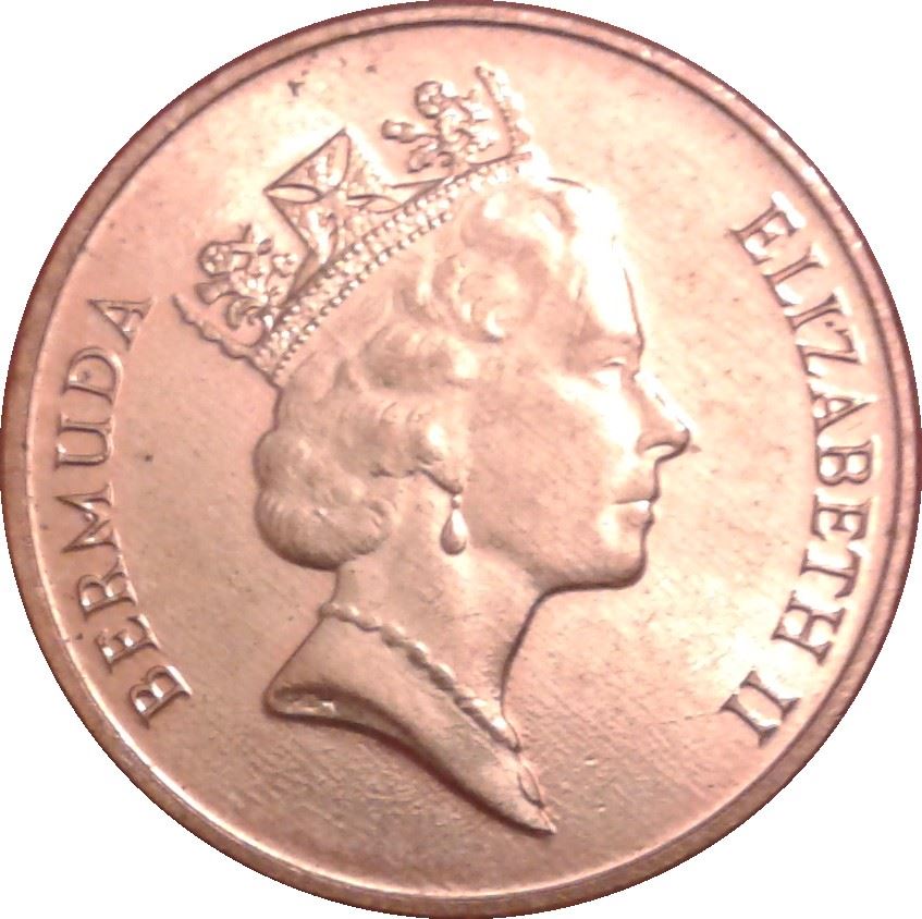 Bermuda | 1 Cent Coin | Queen Elizabeth II | Wild Boar | KM44b | 1991 - 1998