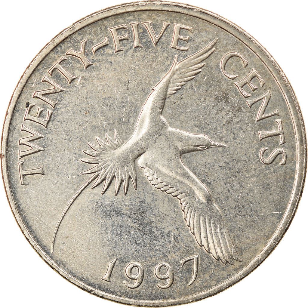 Bermuda | 25 Cents Coin | Elizabeth II | White-Tailed Tropicbird | KM47 | 1986 - 1998