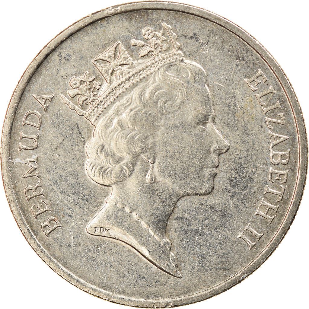 Bermuda | 25 Cents Coin | Elizabeth II | White-Tailed Tropicbird | KM47 | 1986 - 1998