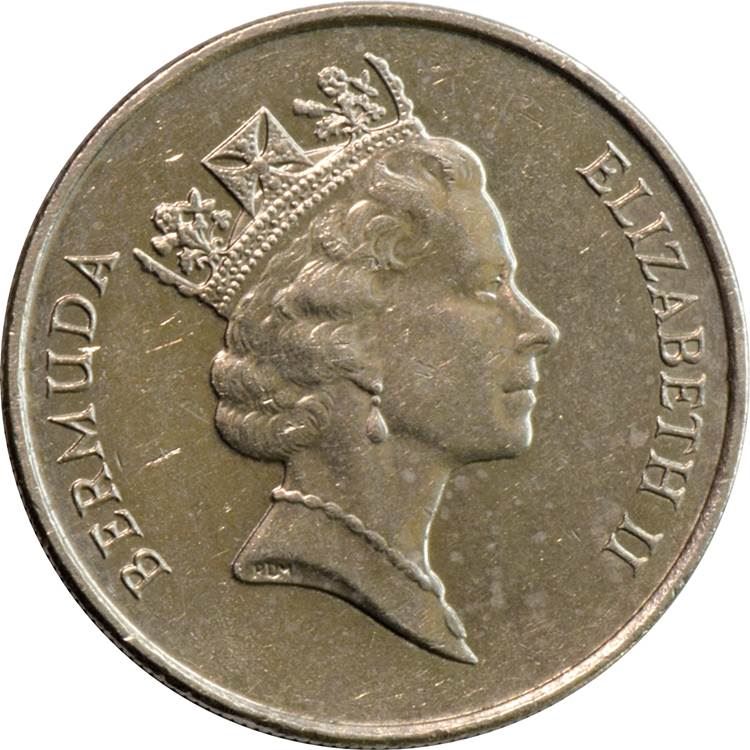 Bermuda | 25 Cents Coin | Elizabeth II | White-Tailed Tropicbird | KM47 | 1986 - 1998