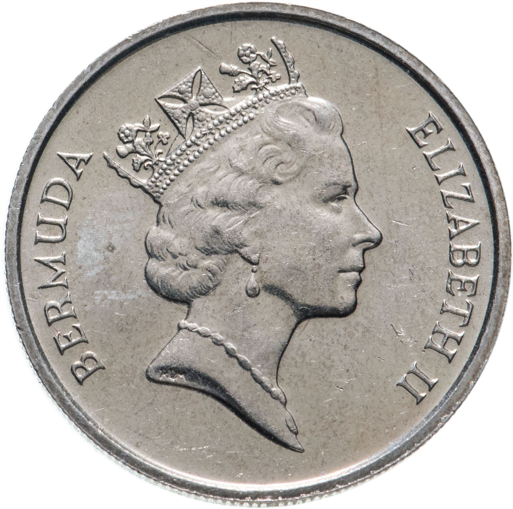 Bermuda | 25 Cents Coin | Elizabeth II | White-Tailed Tropicbird | KM47 | 1986 - 1998