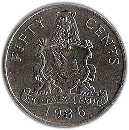 Bermuda | 50 Cents Coin | Queen Elizabeth II | KM48 | 1986 - 1988