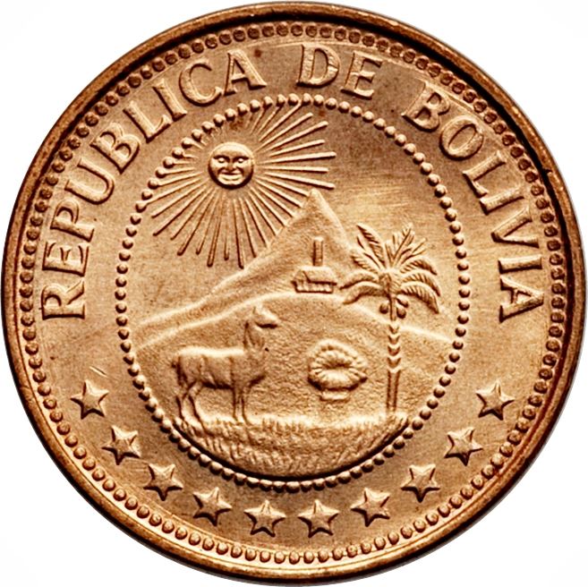 Bolivia | 10 Centavos Coin | KM188 | 1965 - 1973