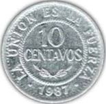 Bolivia | 10 Centavos Coin | KM202 | 1987 - 1997