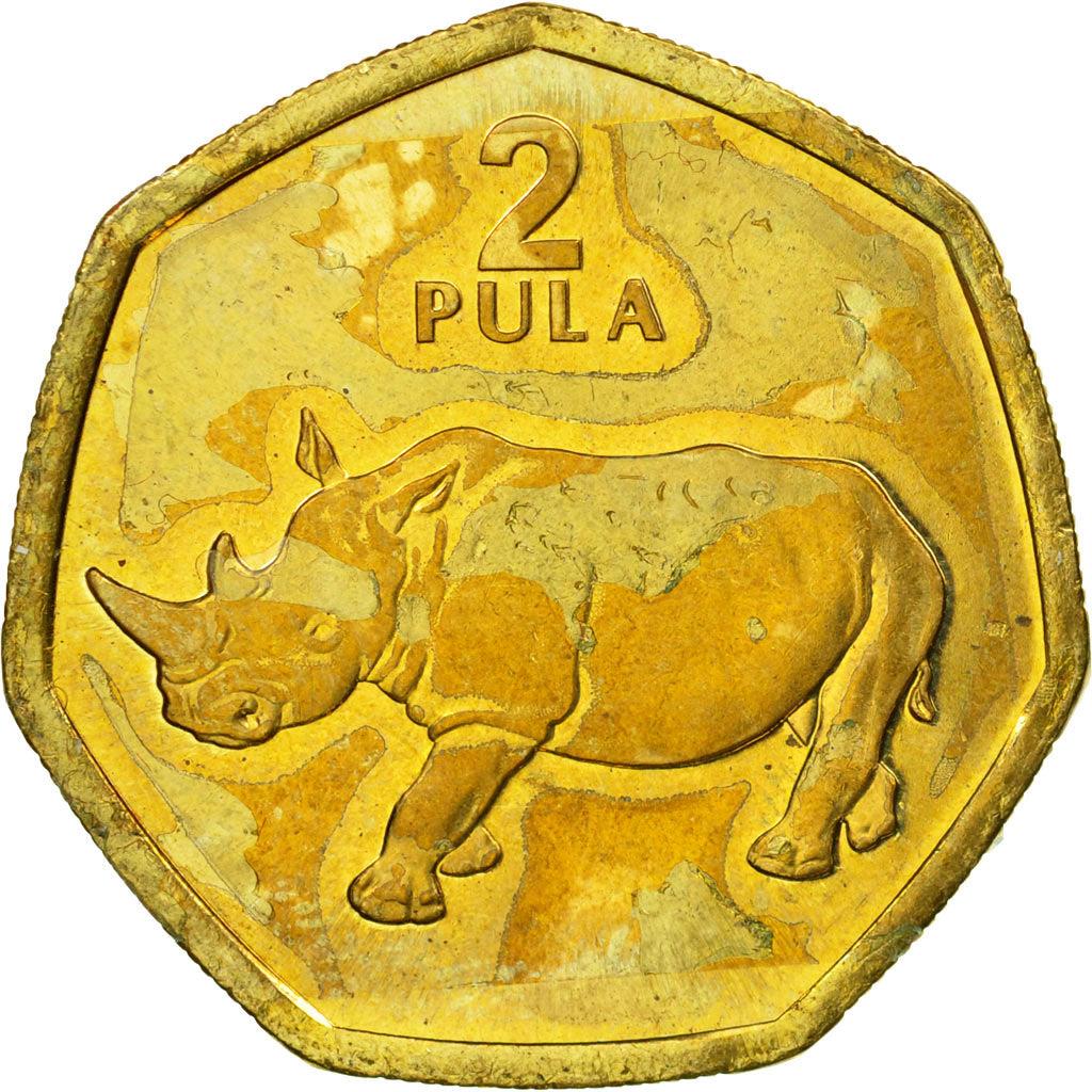 Botswana 2 Pula Coin | White Rhinoceros | Rhino | KM25a | 2004