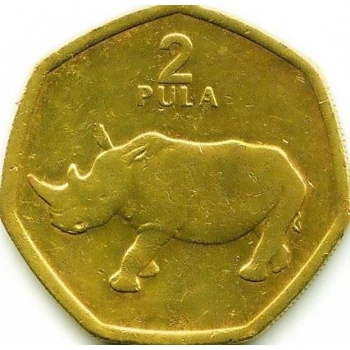 Botswana 2 Pula Coin | White Rhinoceros | Rhino | KM25a | 2004