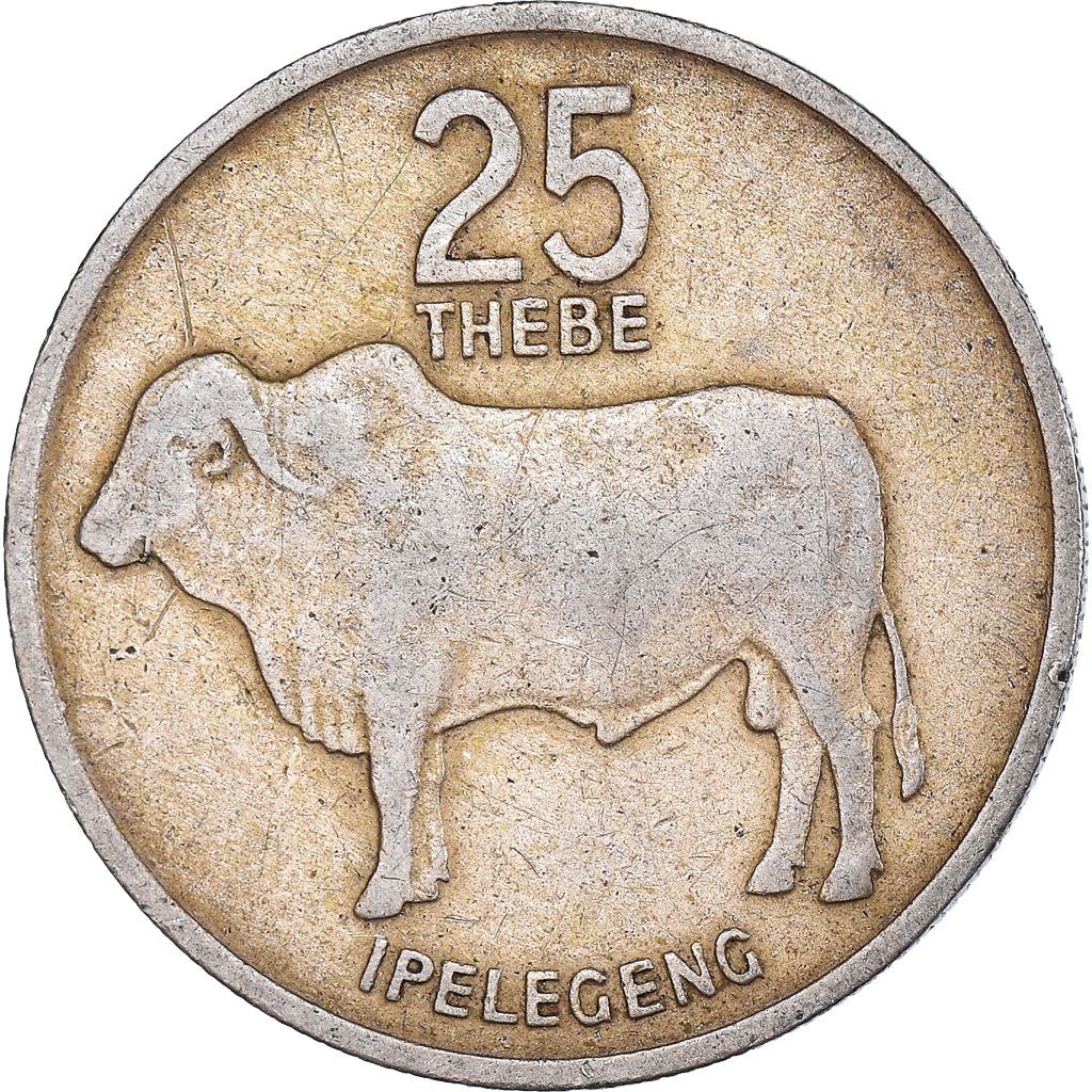 Botswana 25 Thebe Coin | Zebu | KM6 | 1976 - 1989