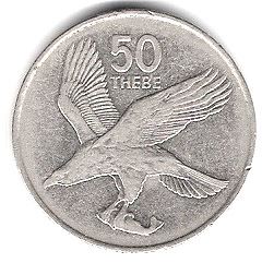 Botswana 50 Thebe Coin | African Fish Eagle | KM7a | 1991