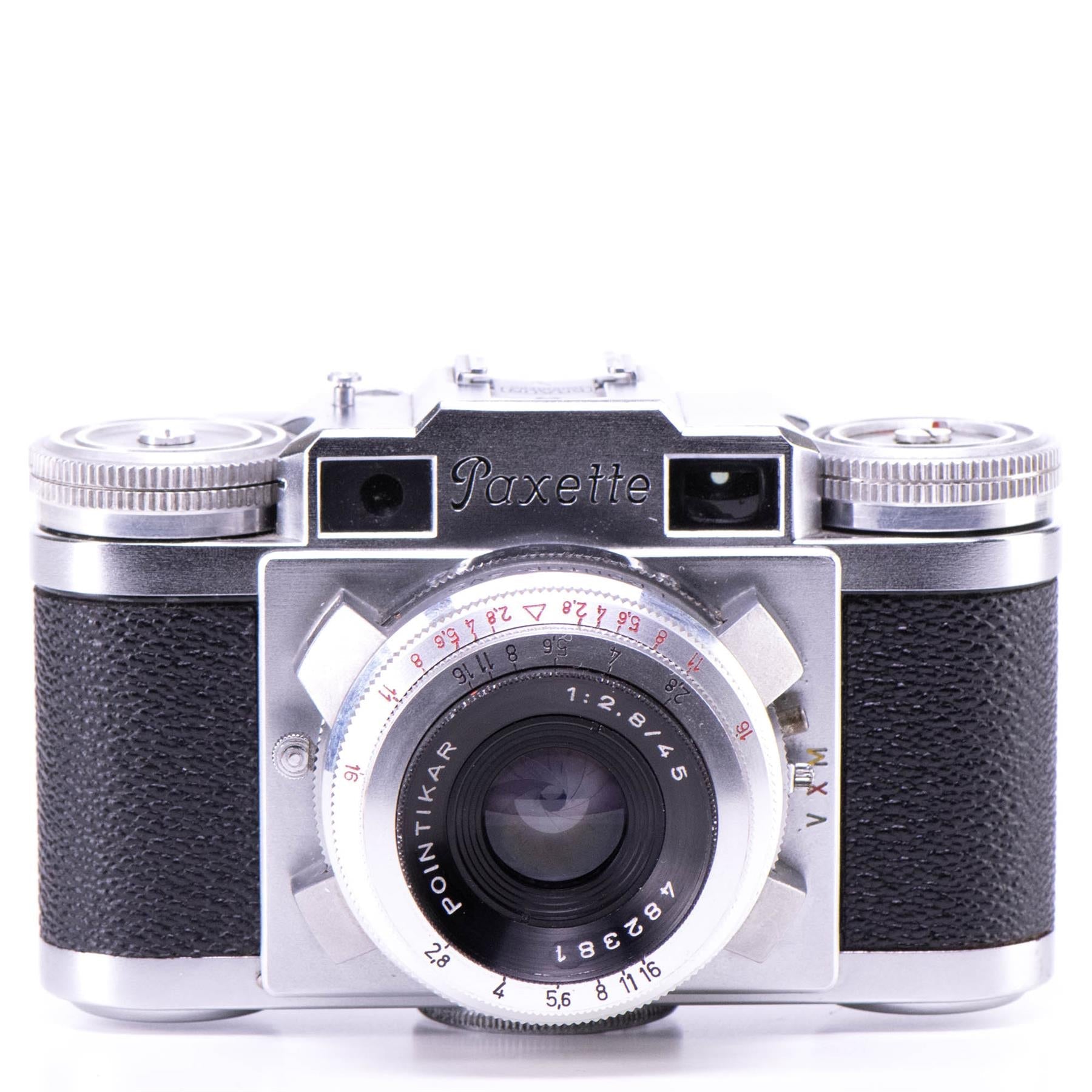 Braun Paxette II Camera | 45mm f2.8 lens | White | Germany | 1952 - 1956