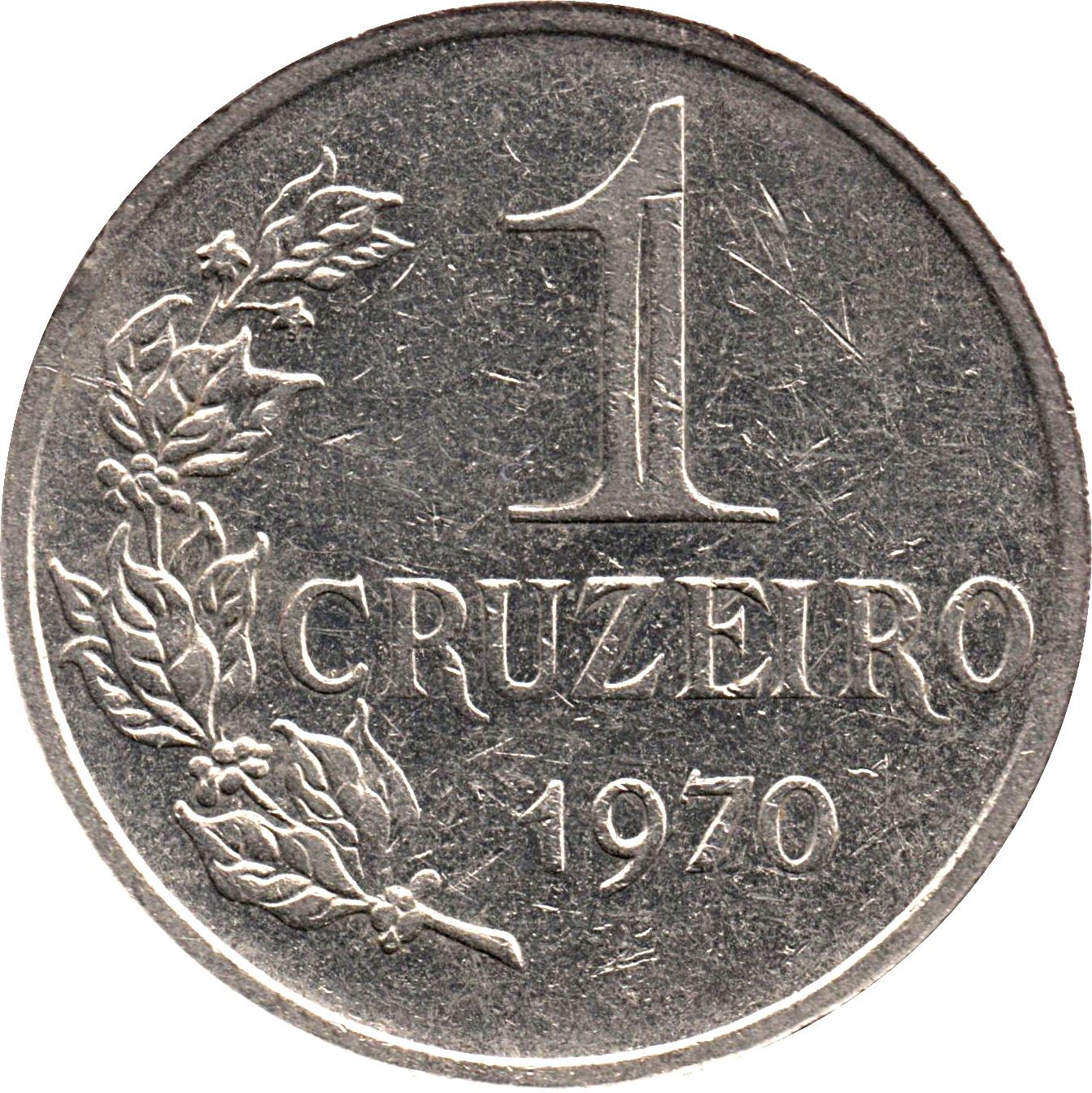 Brazil 1 Cruzeiro Coin KM581 1967 - 1970