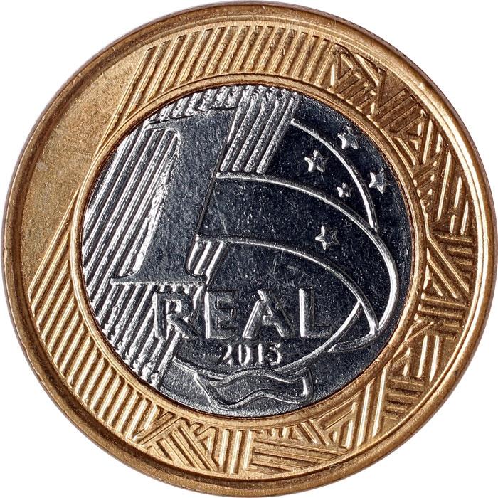 Brazil | 1 Real Coin | 50 Years of Central Bank | KM723 | 2015