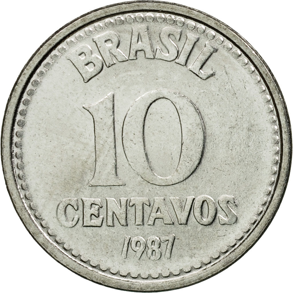 Brazil 10 Centavos Coin KM602 1986 - 1988