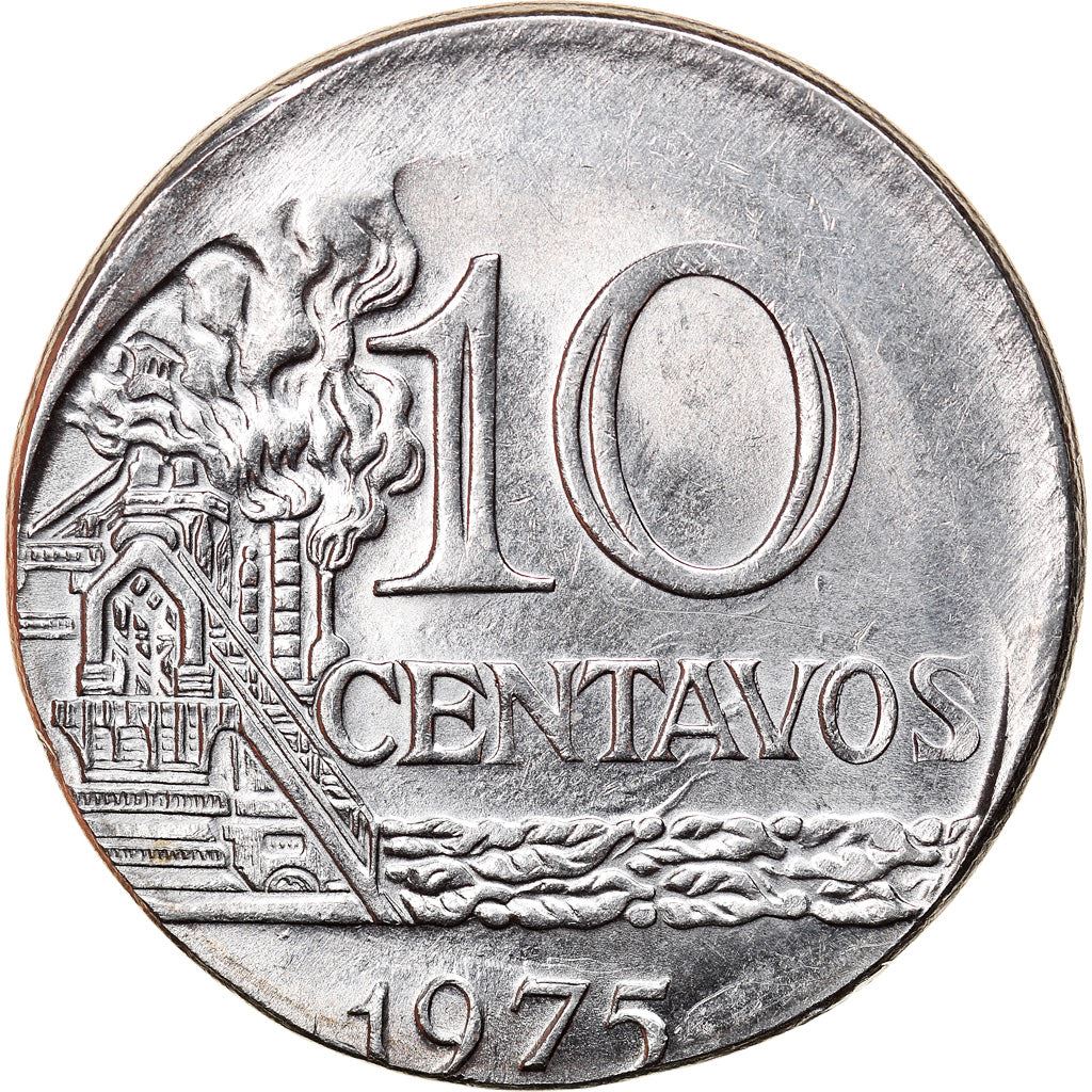 Brazil 10 Centavos Coin | magnetic | KM578.1a | 1974 - 1979