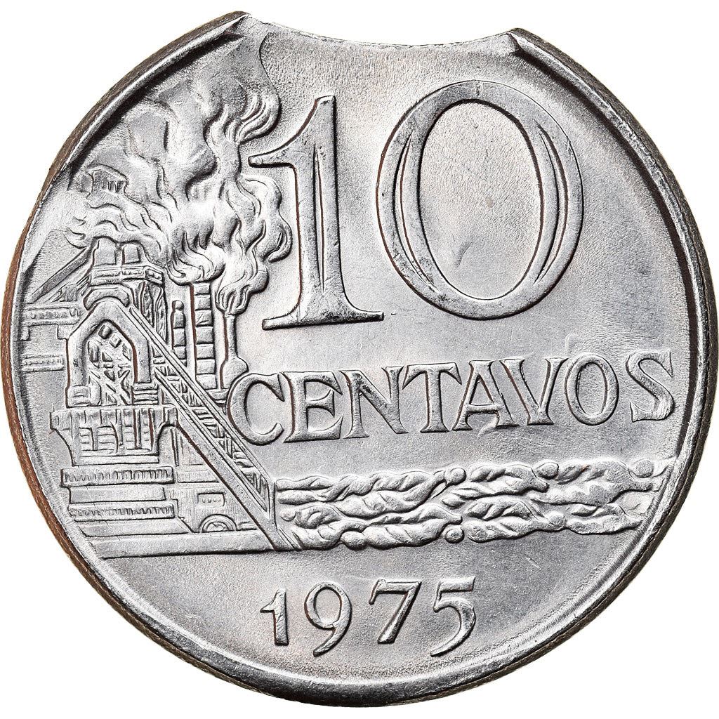 Brazil 10 Centavos Coin | magnetic | KM578.1a | 1974 - 1979