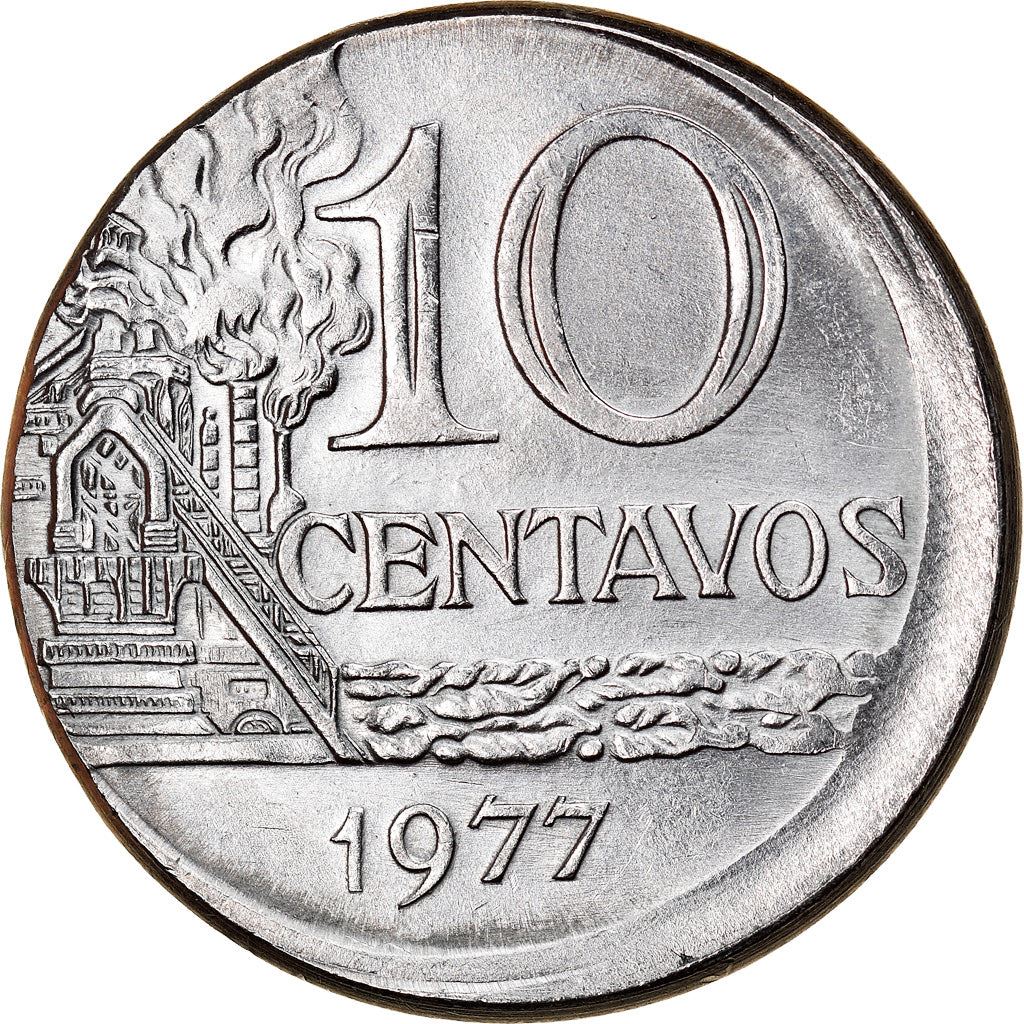 Brazil 10 Centavos Coin | magnetic | KM578.1a | 1974 - 1979