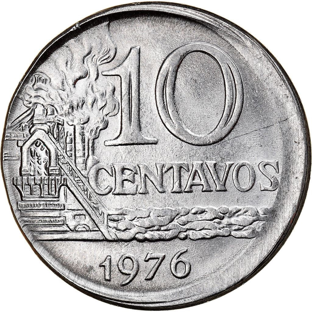 Brazil 10 Centavos Coin | magnetic | KM578.1a | 1974 - 1979