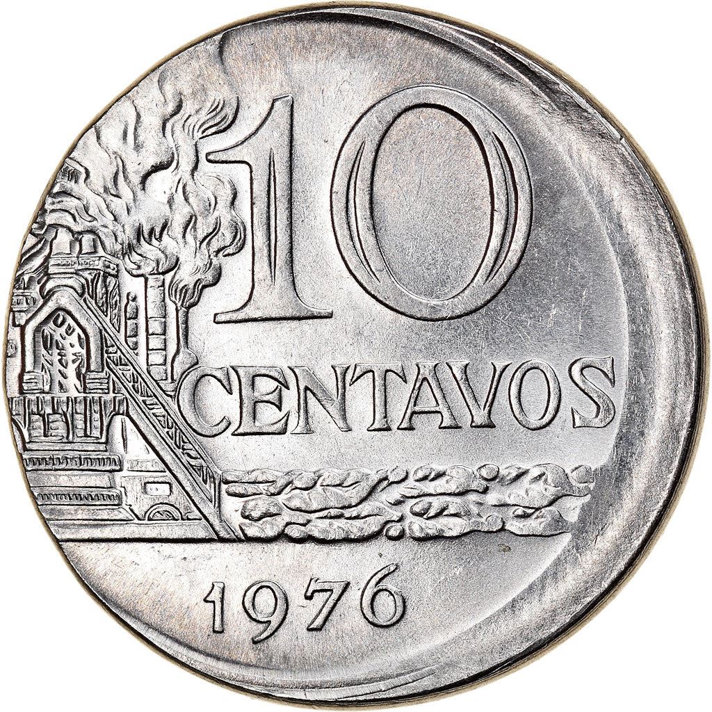 Brazil 10 Centavos Coin | magnetic | KM578.1a | 1974 - 1979