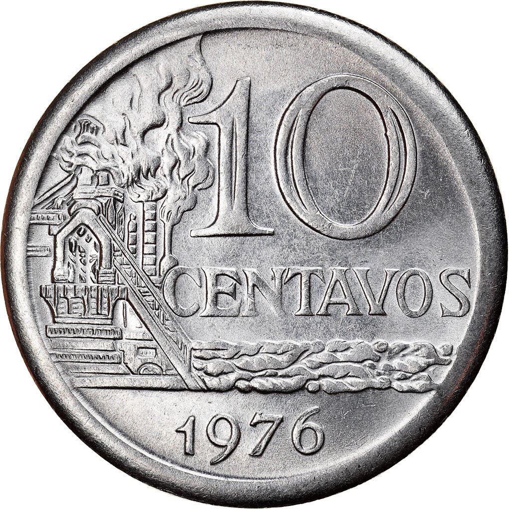 Brazil 10 Centavos Coin | magnetic | KM578.1a | 1974 - 1979