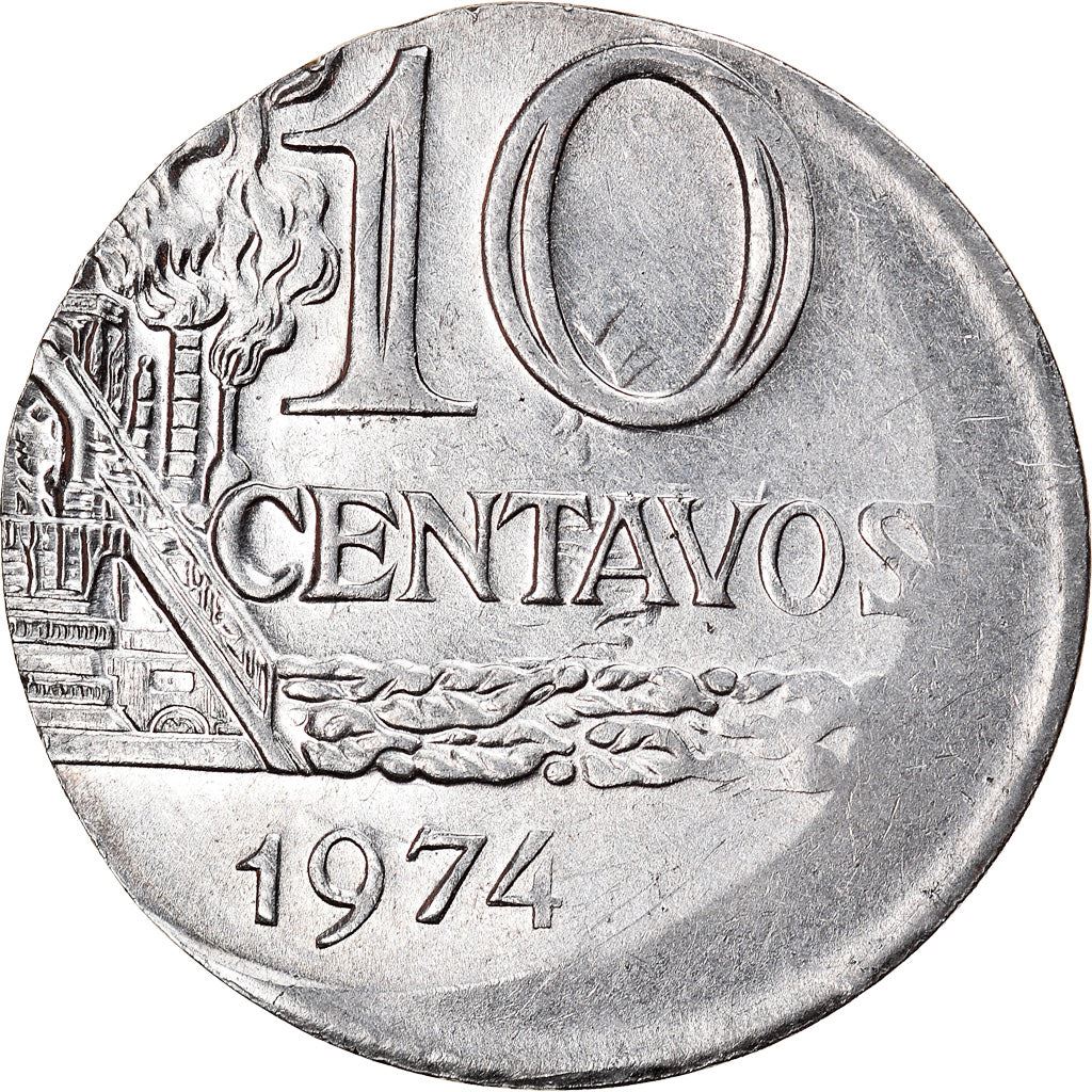 Brazil 10 Centavos Coin | magnetic | KM578.1a | 1974 - 1979