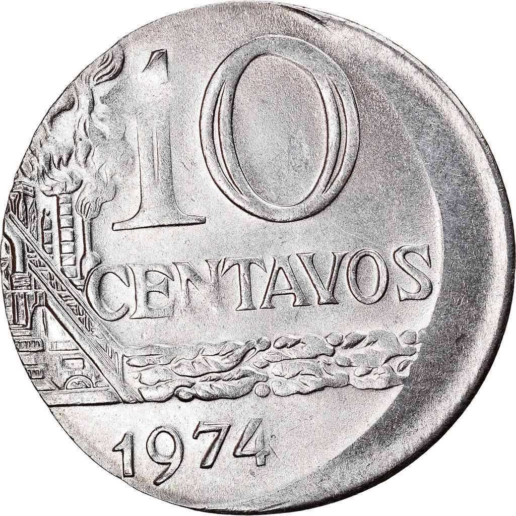 Brazil 10 Centavos Coin | magnetic | KM578.1a | 1974 - 1979