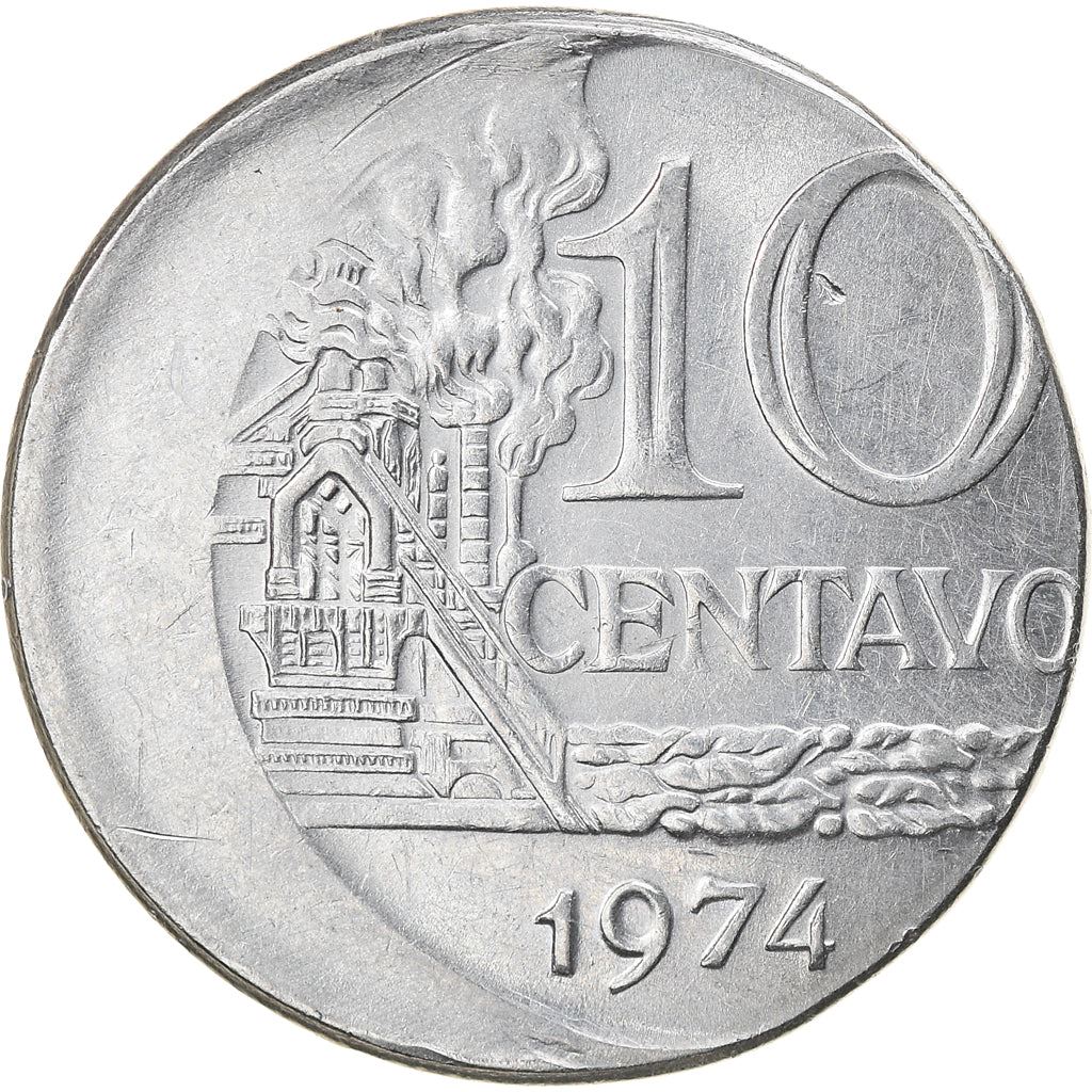 Brazil 10 Centavos Coin | magnetic | KM578.1a | 1974 - 1979