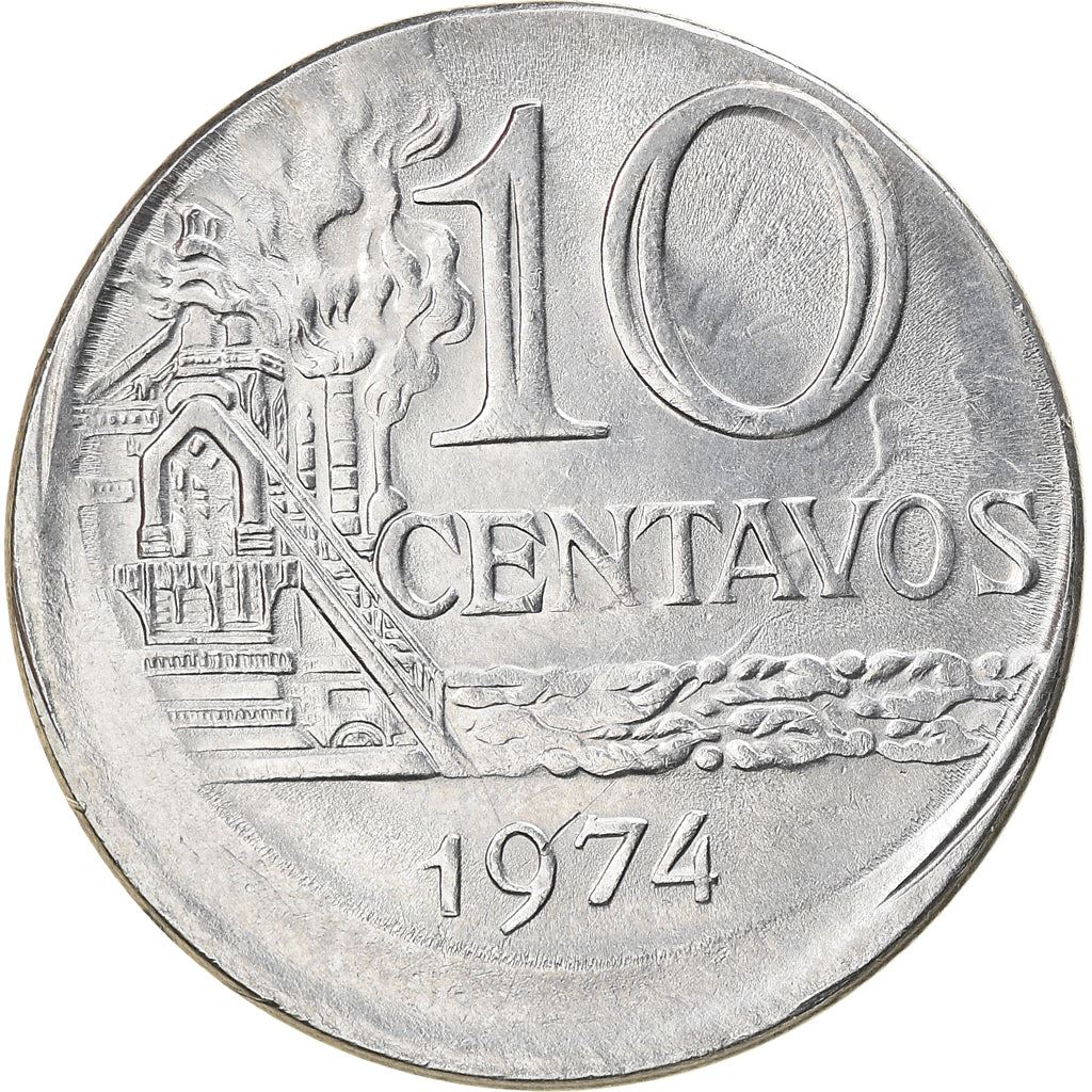 Brazil 10 Centavos Coin | magnetic | KM578.1a | 1974 - 1979