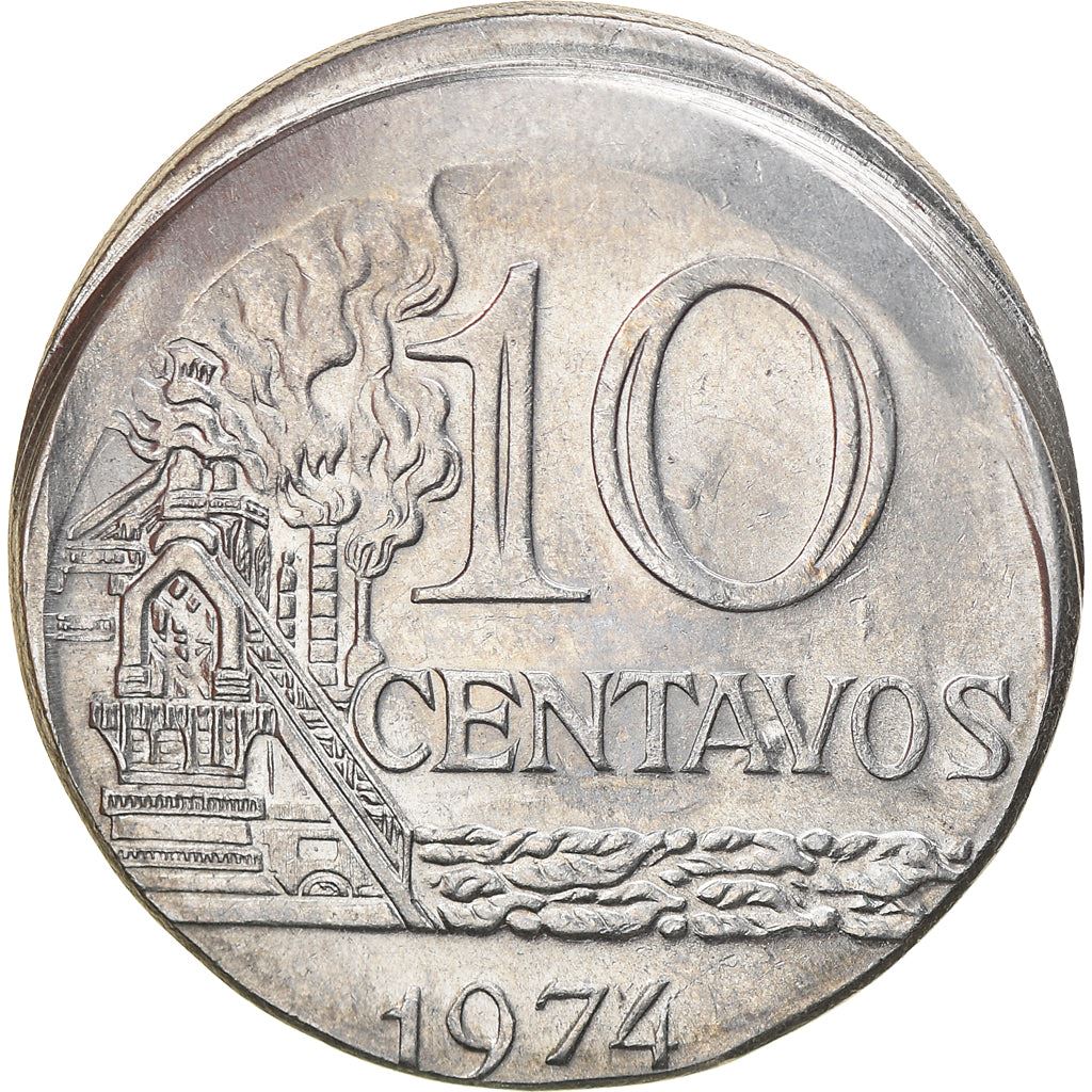 Brazil 10 Centavos Coin | magnetic | KM578.1a | 1974 - 1979