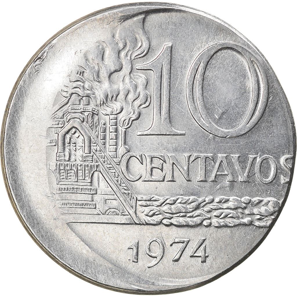 Brazil 10 Centavos Coin | magnetic | KM578.1a | 1974 - 1979