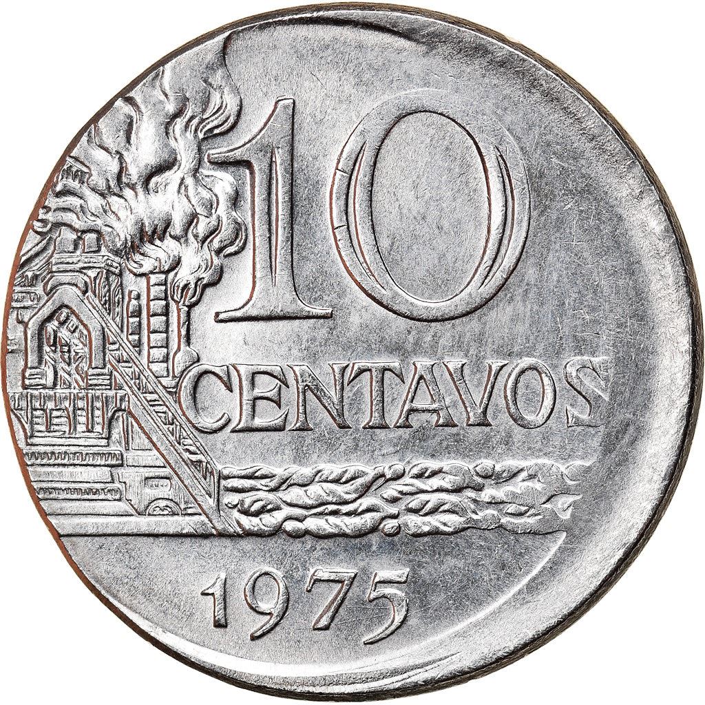 Brazil 10 Centavos Coin | magnetic | KM578.1a | 1974 - 1979