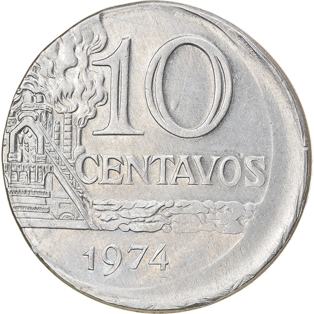 Brazil 10 Centavos Coin | magnetic | KM578.1a | 1974 - 1979