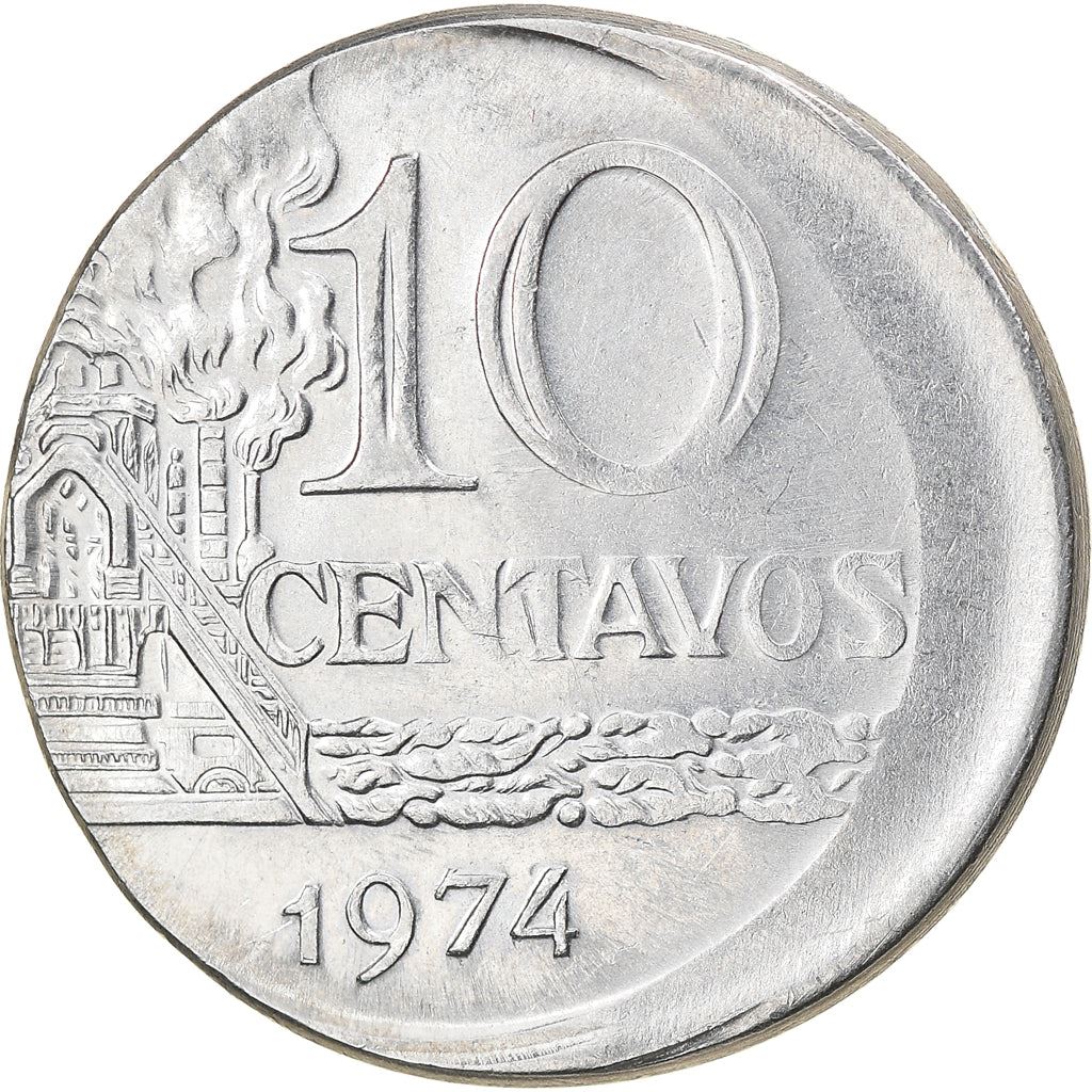 Brazil 10 Centavos Coin | magnetic | KM578.1a | 1974 - 1979