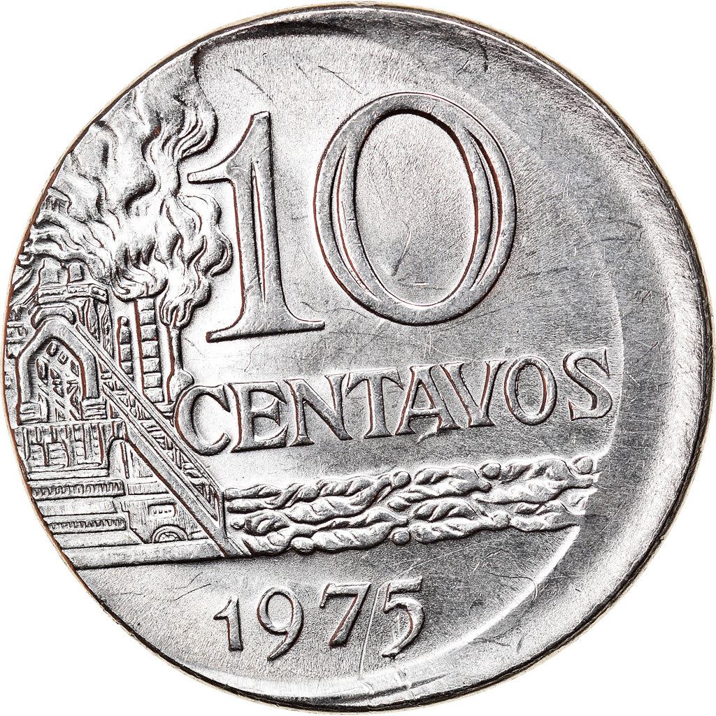 Brazil 10 Centavos Coin | magnetic | KM578.1a | 1974 - 1979