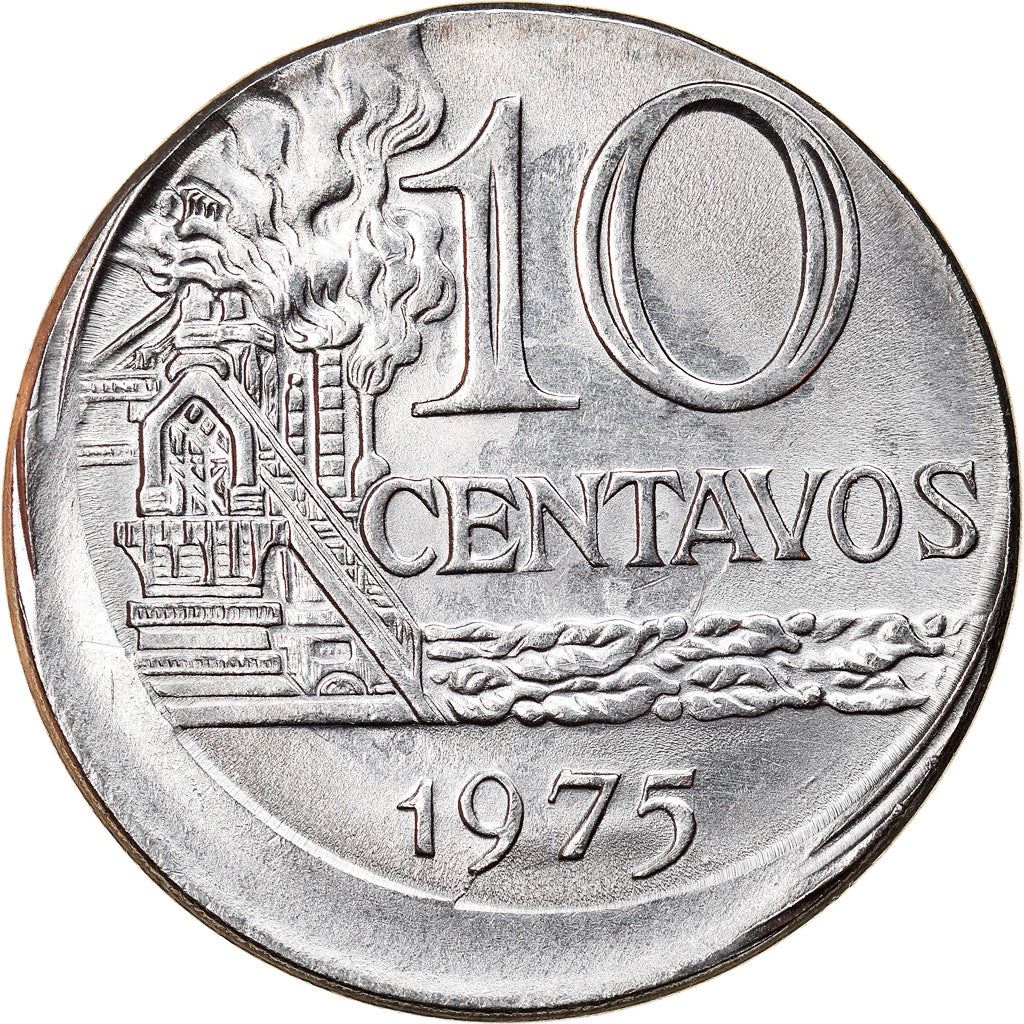 Brazil 10 Centavos Coin | magnetic | KM578.1a | 1974 - 1979