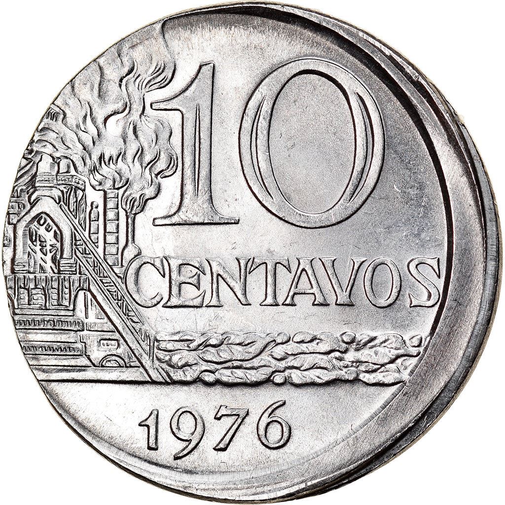 Brazil 10 Centavos Coin | magnetic | KM578.1a | 1974 - 1979