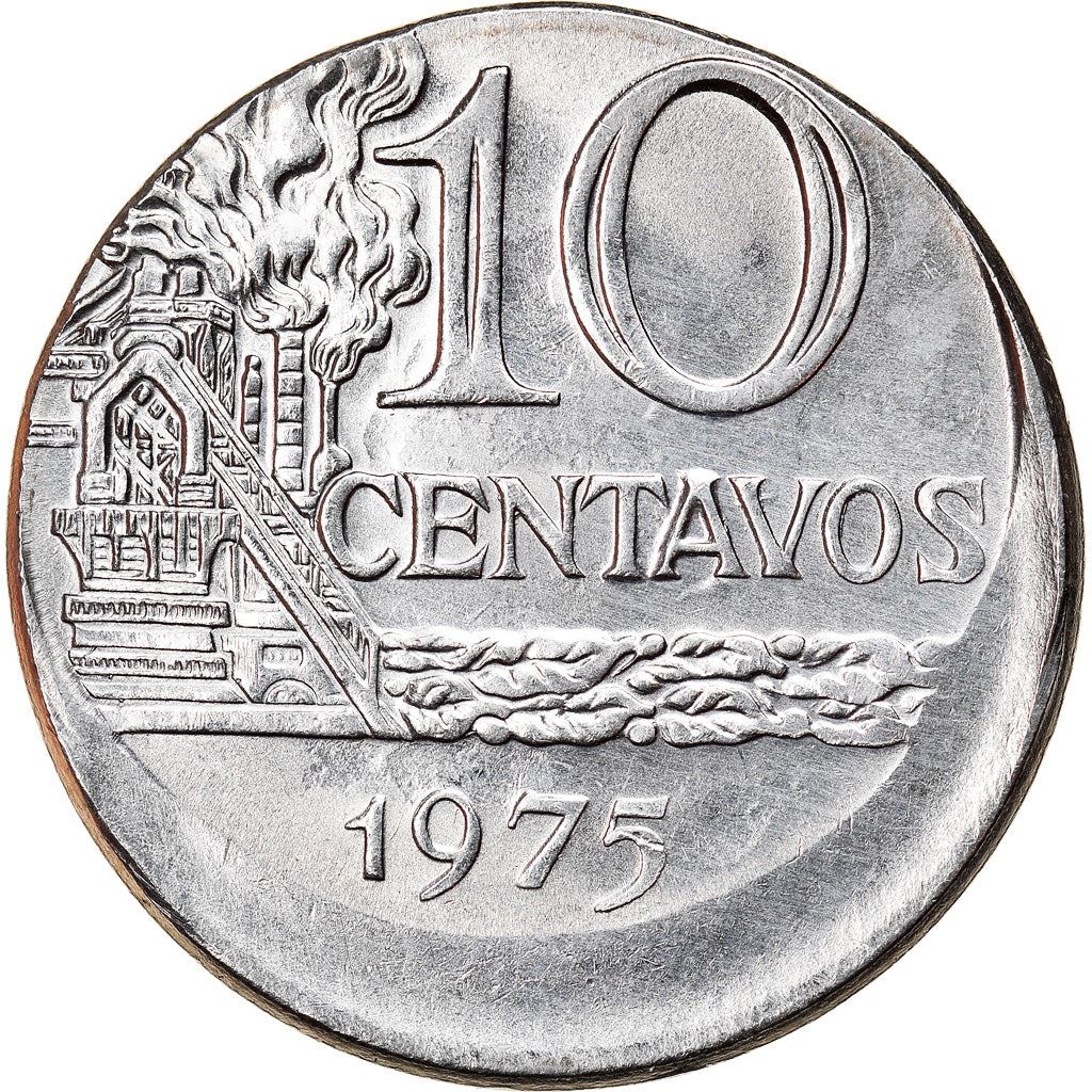 Brazil 10 Centavos Coin | magnetic | KM578.1a | 1974 - 1979