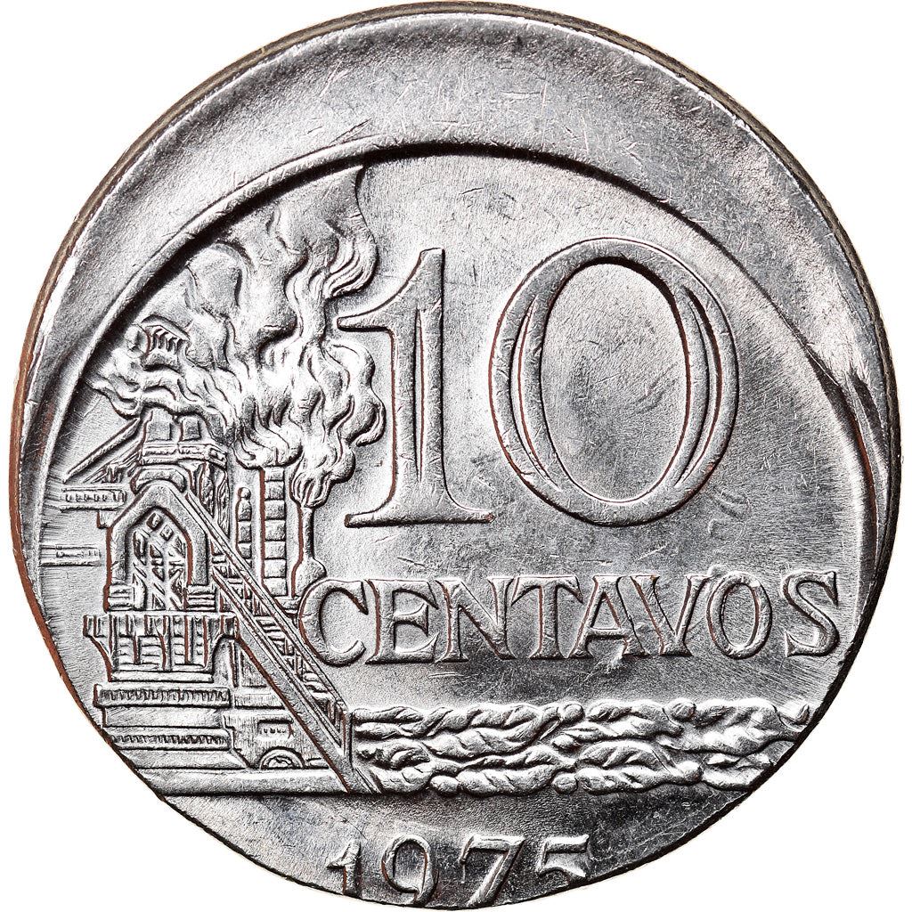 Brazil 10 Centavos Coin | magnetic | KM578.1a | 1974 - 1979