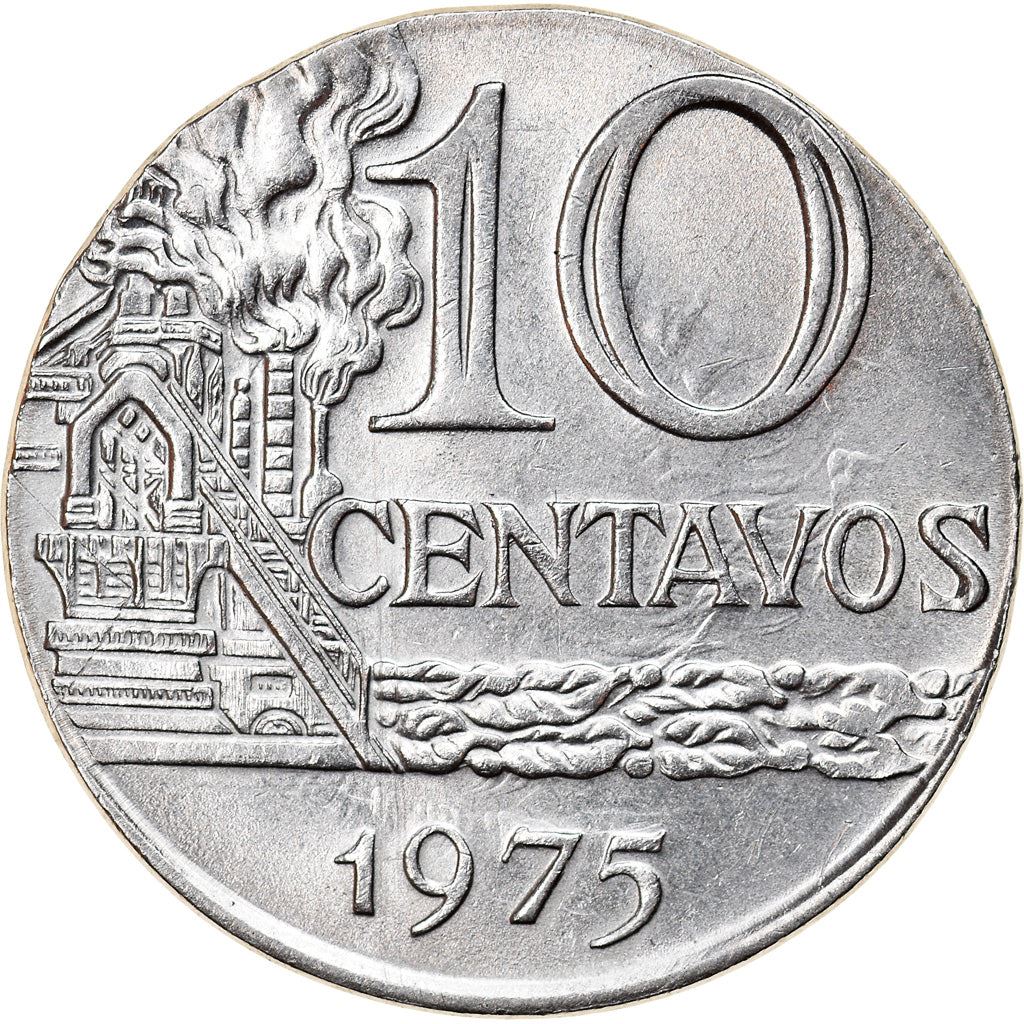 Brazil 10 Centavos Coin | magnetic | KM578.1a | 1974 - 1979