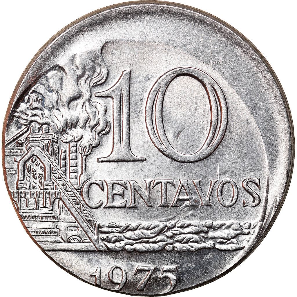 Brazil 10 Centavos Coin | magnetic | KM578.1a | 1974 - 1979