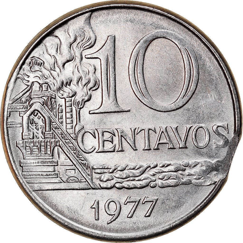 Brazil 10 Centavos Coin | magnetic | KM578.1a | 1974 - 1979