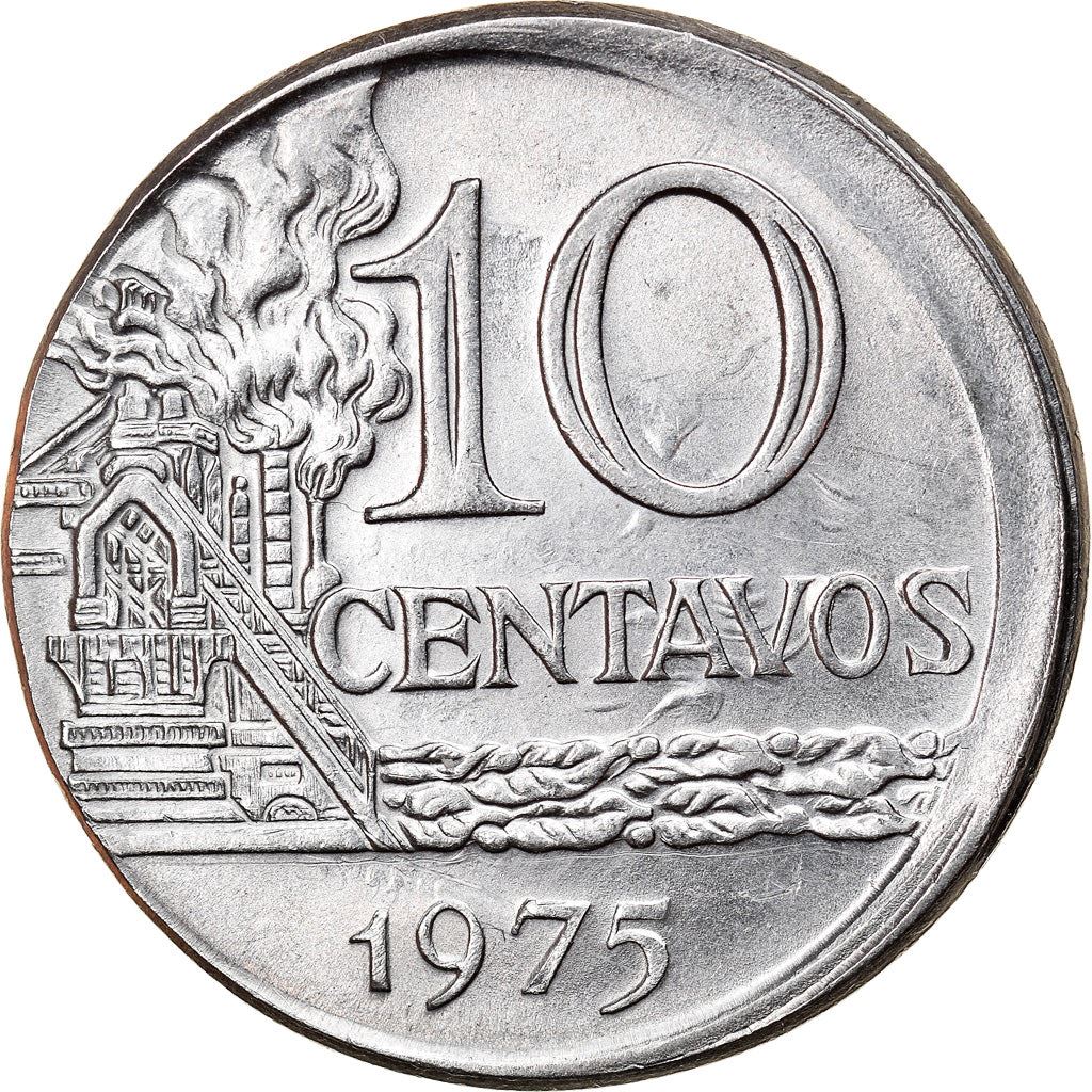 Brazil 10 Centavos Coin | magnetic | KM578.1a | 1974 - 1979