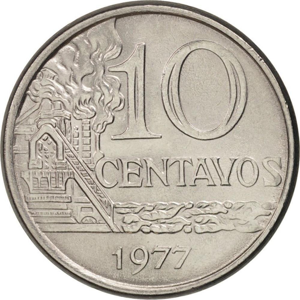 Brazil 10 Centavos Coin | non magnetic | KM578 | 1967 - 1970