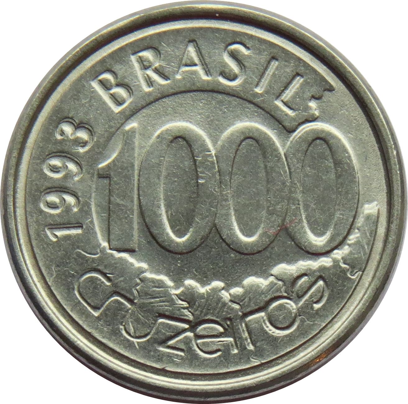 Brazil 1000 Cruzeiros Coin KM626 1992 - 1993