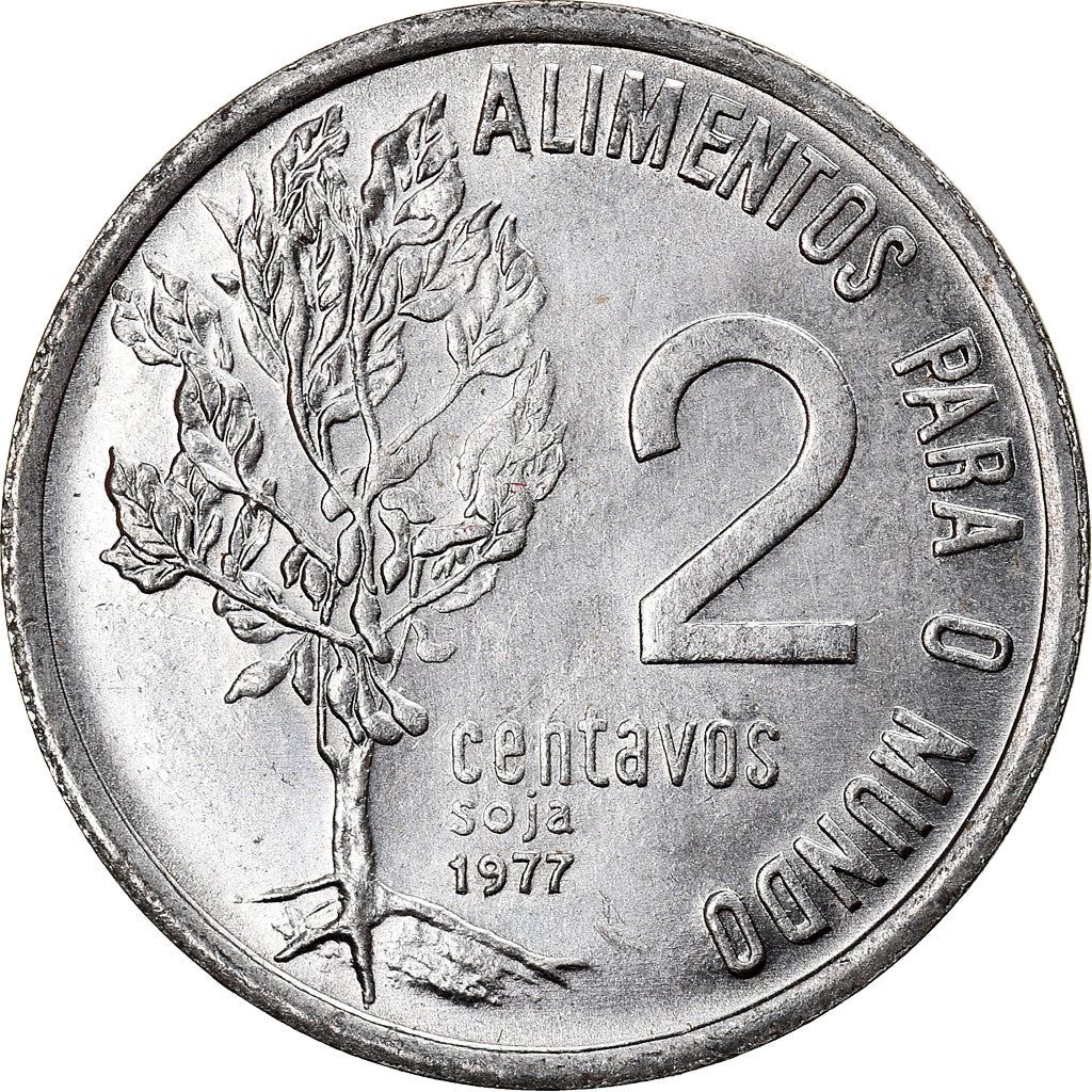 Brazil 2 Centavos Coin | FAO Soy Bean Plant | KM586 | 1975 - 1978