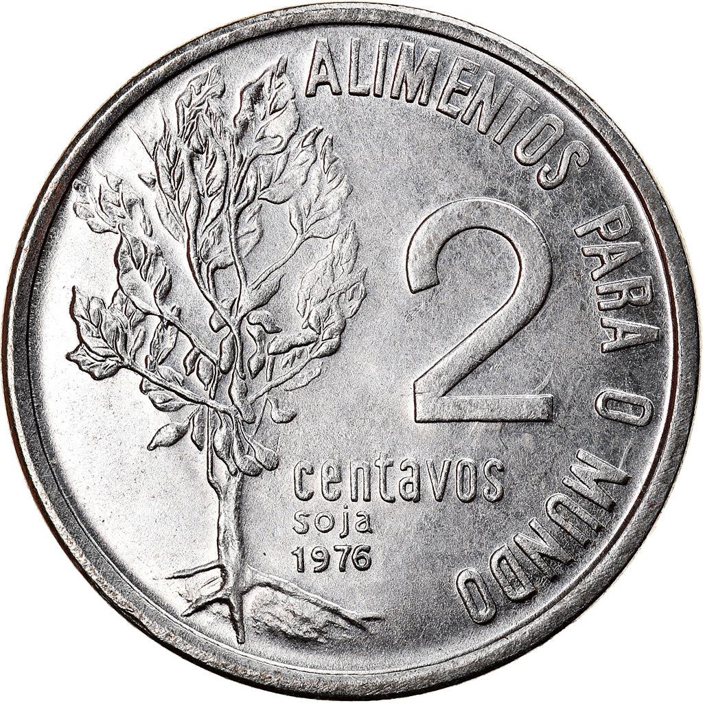 Brazil 2 Centavos Coin | FAO Soy Bean Plant | KM586 | 1975 - 1978