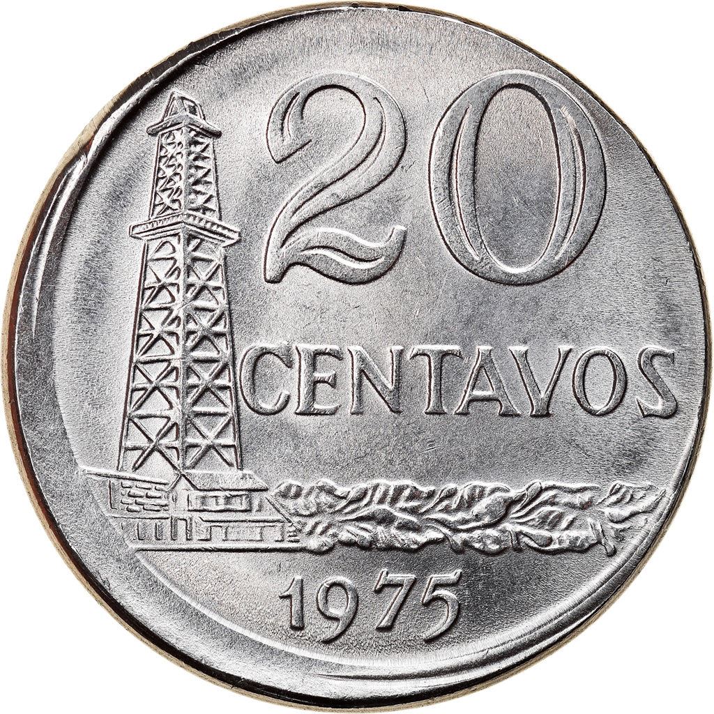 Brazil | 20 Centavos Coin | Oil Well | KM579.1a | 1975 - 1979