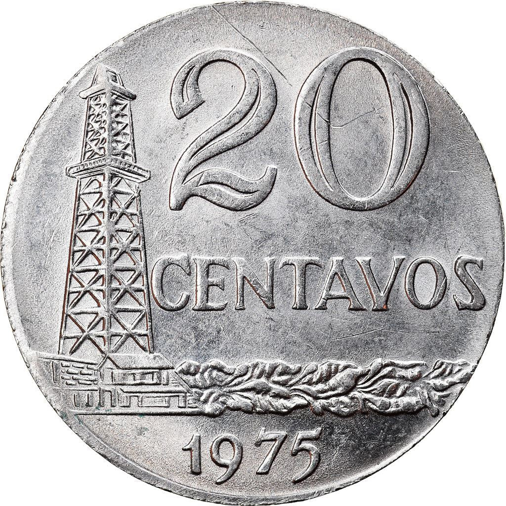 Brazil | 20 Centavos Coin | Oil Well | KM579.1a | 1975 - 1979